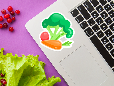 Be Healthy Stickers art bright design flat fruit graphic design health illustration sticker vegetables