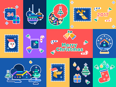 Merry Christmas: Illustration Pack. christmas design design agency design studio flat graphic design holidays illustration illustrator winter