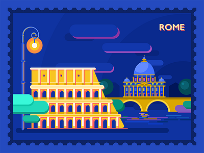 Buongiorno Roma city cityscape design design studio digital art flat graphic design illustration travel