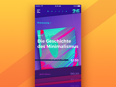 Night in Berlin: Event List. app design design agency entertainment event list interface iphone mobile nightlife ui ux
