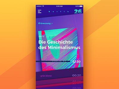Night in Berlin: Event List. app design design agency entertainment event list interface iphone mobile nightlife ui ux