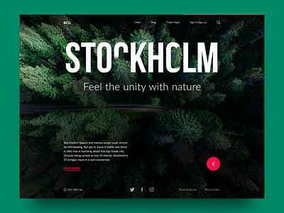 Big City Guide: Stockholm. design design agency interface landing layout nature travel ui ux web website
