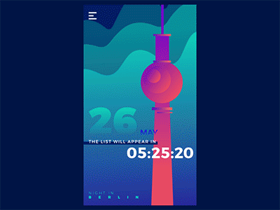 Night in Berlin Animation entertainment iphone onboarding nightlife animation interface ux ui mobile app design