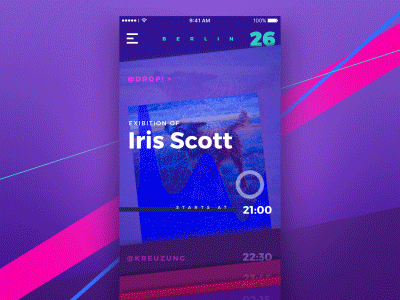 Night in Berlin Interactions animation app design graphic design interface iphone mobile motion nightlife ui ux
