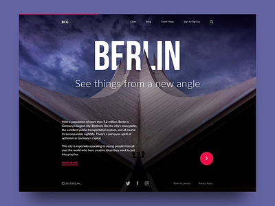 Big City Guide: Berlin. city design design agency interface landing layout travel ui ux web website