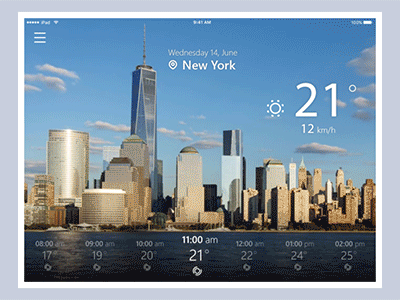 Weather App Animation animation app design interface ipad motion new york ui ux weather