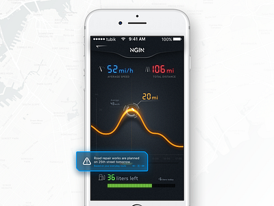 NGIN App: Car Statistics app auto car dark design interface mobile statistics stats screen ui ux