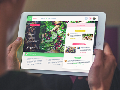 UI for Tablet cooking design interface ipad layout recipes tablet ui ux web website