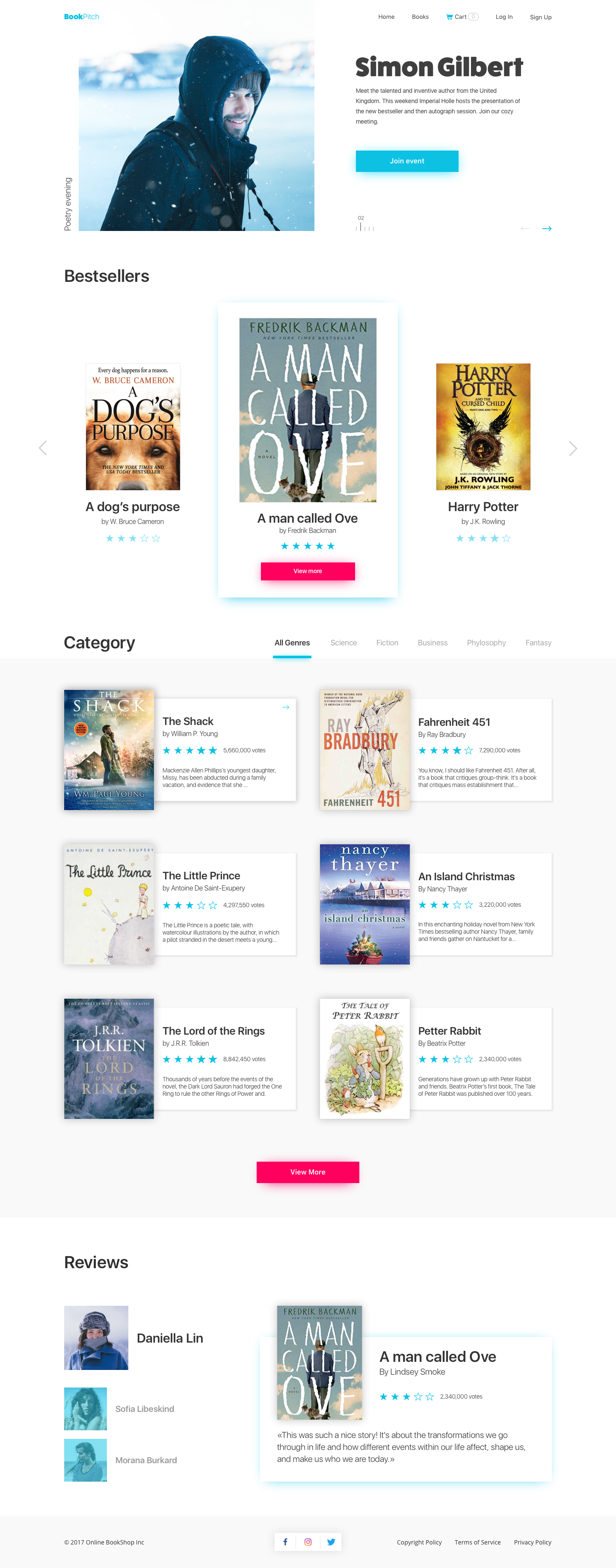 Online bookshop website design tubik