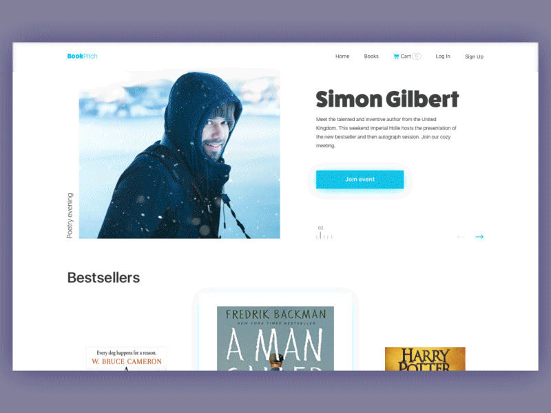 Bookshop Website animation bookshop bookstore design ecommerce interface scroll ui ux web website