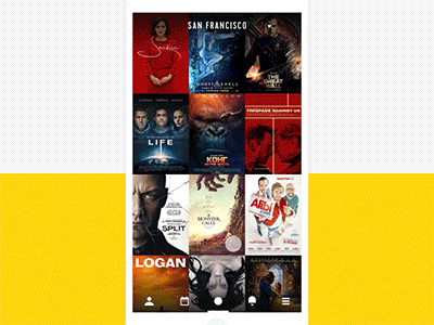 Cinema App animation app cinema design film interface mobile motion movie ui ux