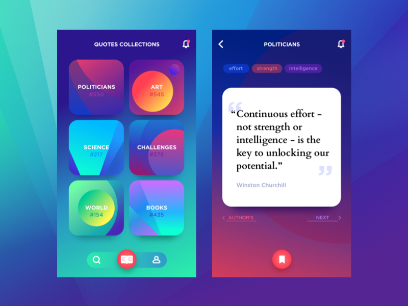 Quoter App by tubik on Dribbble