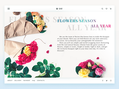 Florist E-Commerce Website creative agency flat material design minimal product design ui ukraine ux web webdesign