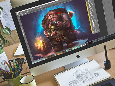 CG: Rubeus Hagrid. book cg character design digital art environment graphic design hagrid harry potter illustration illustrator