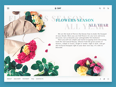Florist Website Interactions animation design ecommerce florist flower interaction motion ui ux web website