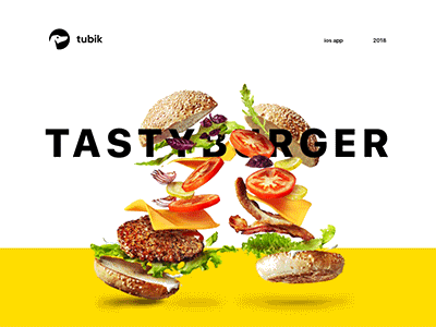 Tasty Burger App UI motion animation food burger interface interaction ux ui mobile app design