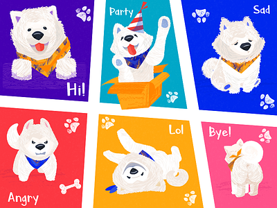 Nord Emotions Stickers character cute design dog emotions fun graphic design illustration puppy stickers