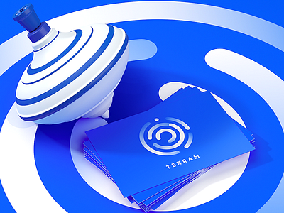 Tekram Identity Design 3d 3ds max brand branding business business card circle design graphic design identity logo logo design marketing spinning top