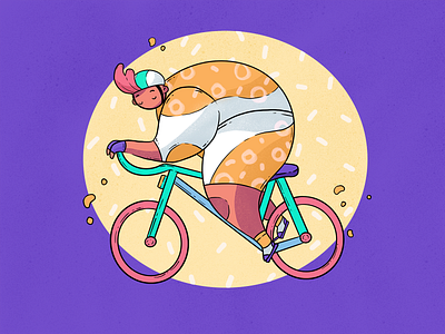 Cycling Joy Illustration bicycle bike character cycling design design studio digital art fitness graphic design health illustration illustrator man sport