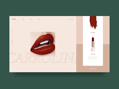 Beauty Ecommerce Website beauty beauty care cosmetics design ecommerce interaction lipstick make up minimalism online shopping product card ui user experience user interface ux webdesign website
