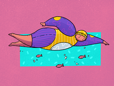 Swimming Time Illustration