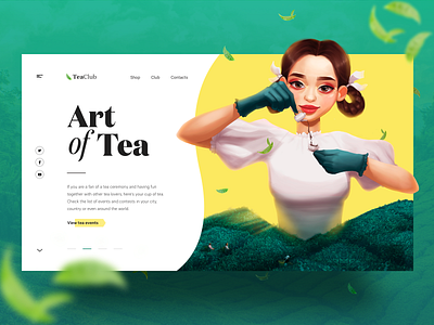 Tea Club Website character character art club website design digital art girl graphic design illustration interaction design interface tea ui user experience user interface ux web web design webdesign webpage website