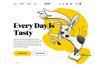 Food Delivery Service Landing Page branding character delivery service design design studio digital art ecommerce food food delivery graphic design illustration interaction interface landing page service website ui user experience ux web website