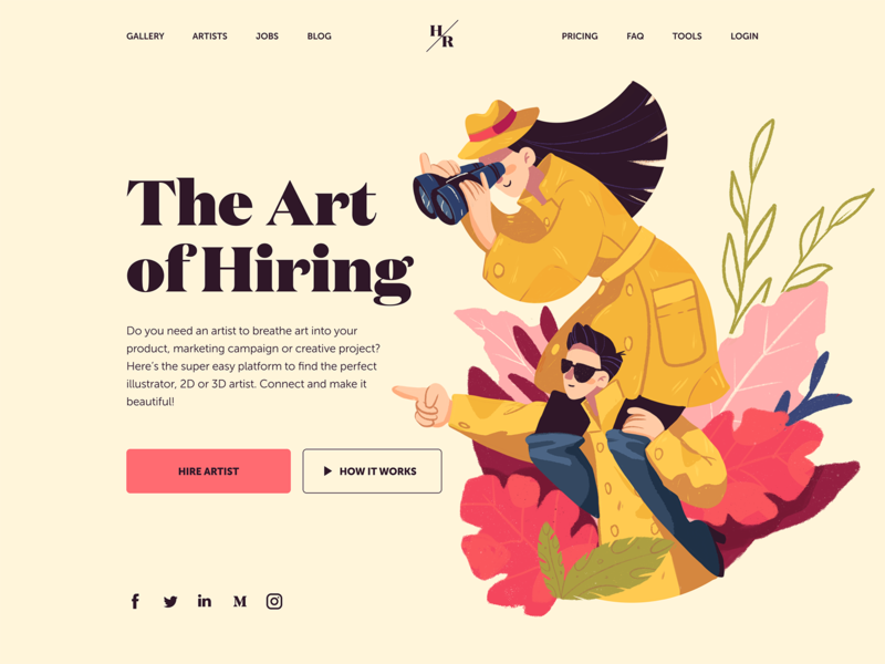 Hiring Artists Website Design by tubik on Dribbble