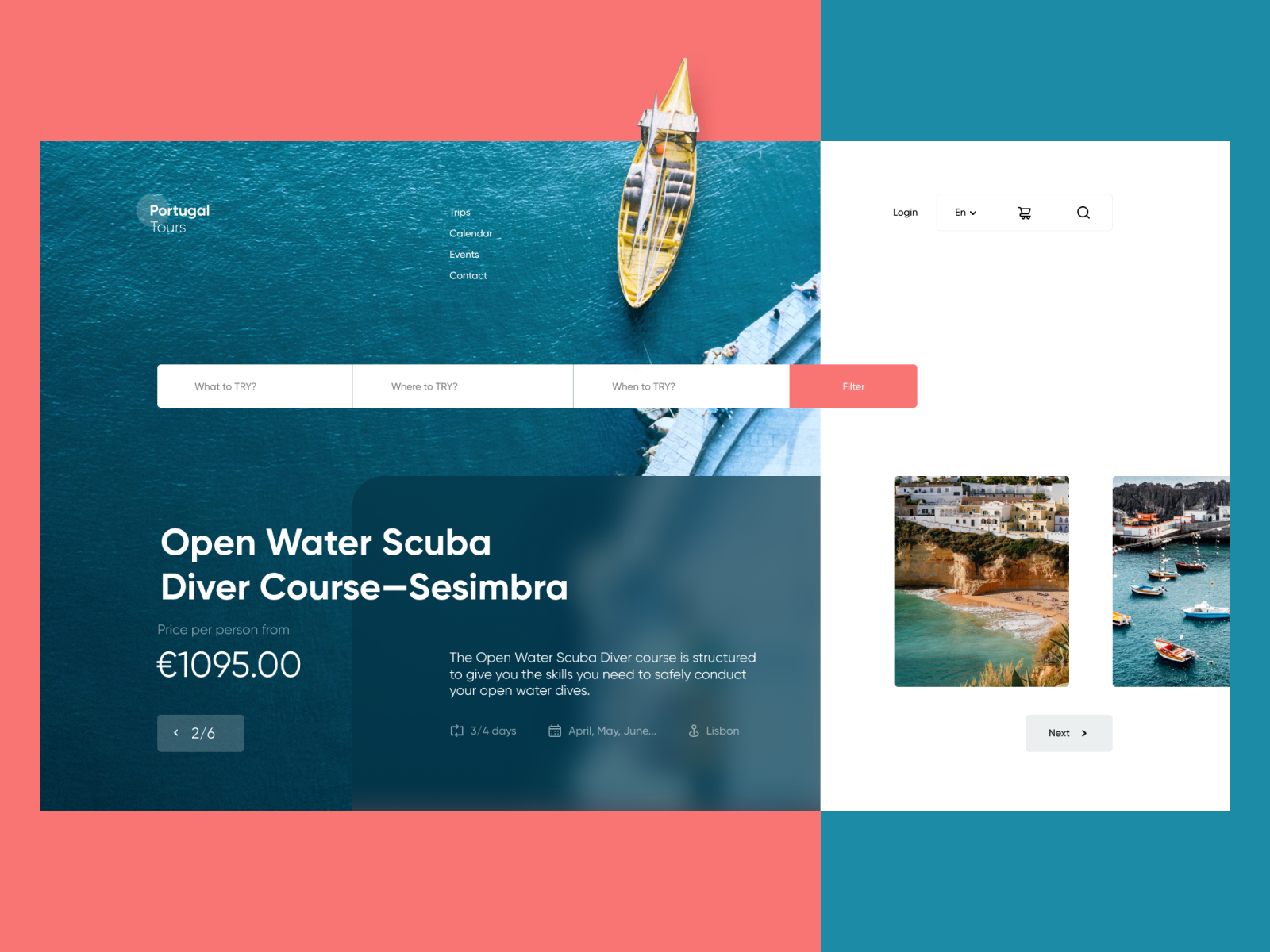 Scuba Diving Course Landing Page
