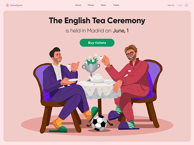 Champions League Final Landing Page character design design studio digital art event landing page football graphic design hero image illustration landing page soccer sport tea ceremony tickets trainer uefa ui ux web web design