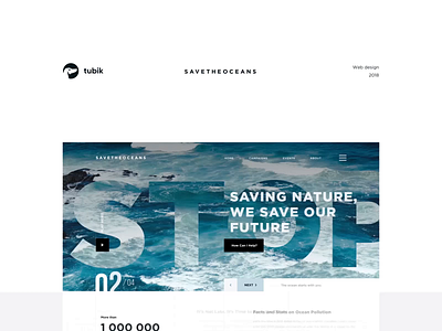 Save the Oceans Website Design animation design design studio ecology environment graphic design interaction interface motion oceans typography ui user experience user interface ux web web animation web design website website design