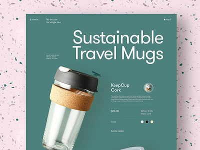 Eco Mug Product Page cup design design studio eco ecology ecommerce graphic design interaction interface mug product page reusable ui user experience ux web web design web interface webpage design website