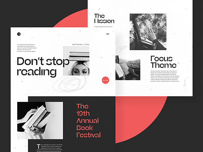 Book Festival Website Design books contrast design design studio event website festival graphic design interaction interface minimalism reading ui user experience user interface ux web web design web interface website website design