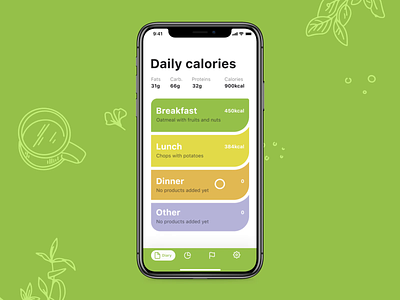 Calorie Calculator Interactions animation app design app interaction calories design design studio eating food graphic design interaction interface meals mobile mobile app mobile screens motion ui user experience user interface ux