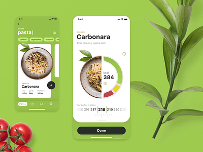 Calorie Calculator App Interactions animation app design calorie calculator calories design design studio food graphic design healthy interaction interface meals mobile mobile app motion design nutrition ui ui animation user experience ux