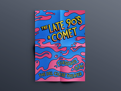 The Late 90's & Comet - Promo Poster chicago comedy design illustration illustrator improv poster vector