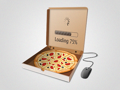 Food delivery system logo laptop logo pizza