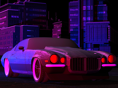 Cyberpunk Inspired Car camaro car cyberpunk design neon unity