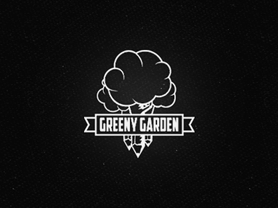 Greeny Garden garden green logo pencil trees wood