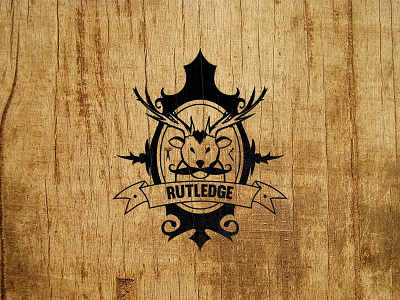 Rutledge Barbershop barber barbershop branding deer logo mustache vintage