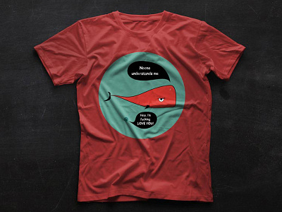 whale t-shirt clothing fish fun illustration love relationship sea t shirt whale