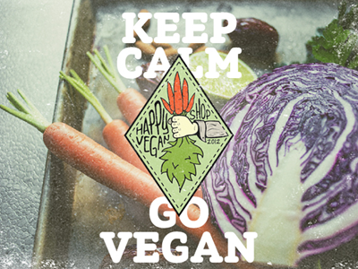 Happy Vegan Shop branding carrot food logo shop vegan