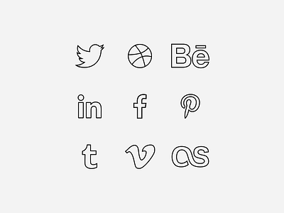 Free Line Icons EP behance ep facebook free ico icons line icons linkedin social twitter ui web