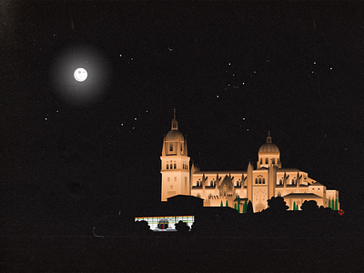 Catedral de Salamanca catedral cathedral church dark design illustration moon night night mode salamanca spain vector