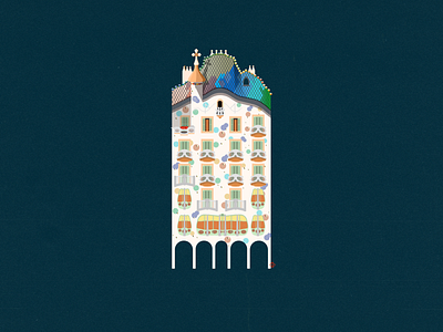 Casa Batllo barcelona batllo casa batllo design gaudi illustration passeig de gracia spain ui