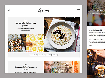 Food Blog #2 Gustory design flat food blog layout magazine responsive website