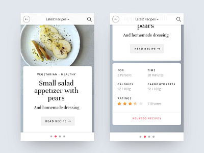 Food Recipes App Design app design food foodblog mobile recipes responsive tablet typography ui webdesign website