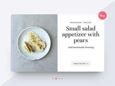 Food Web App Recipe Slider app design food foodblog mobile recipes responsive tablet typography ui webdesign website