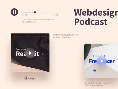 Podcast Landingpage Player Design blog cover design landingpage player podcast responsive teaser typography ui webdesign website