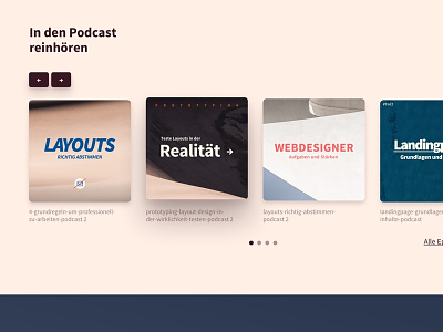 Podcast Episodes Slideshow Layout design itunes landingpage layout music player podcast responsive slider ui webdesign website